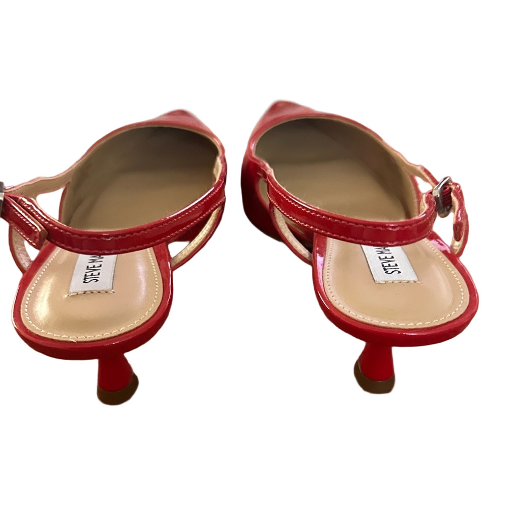 Steve Madden Glossy Red Slingback Heels - Picture 6 of 10